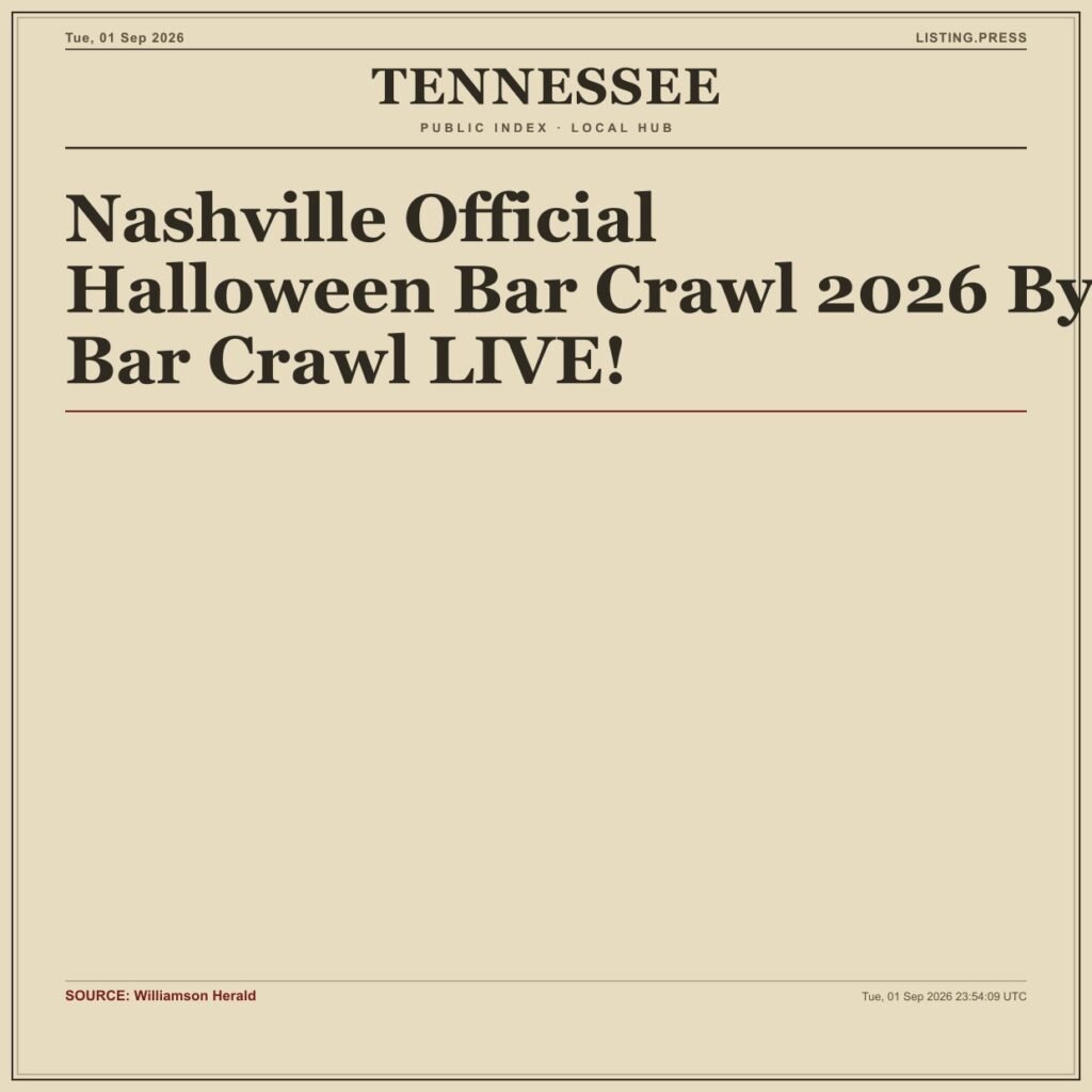 Nashville Official Halloween Bar Crawl 2026 By Bar Crawl LIVE!