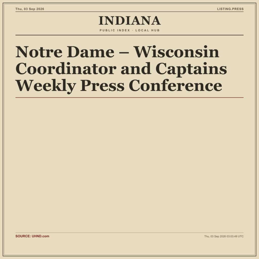 Notre Dame – Wisconsin Coordinator and Captains Weekly Press Conference