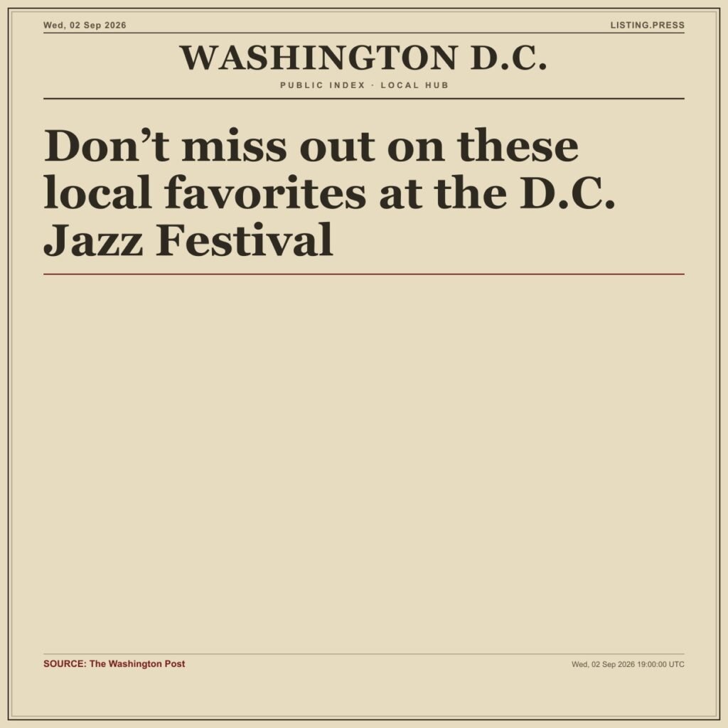 Don’t miss out on these local favorites at the D.C. Jazz Festival