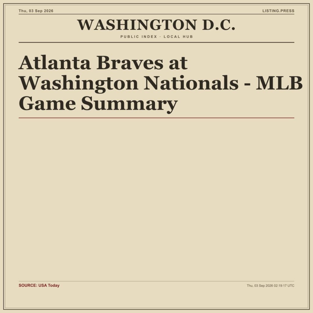 Atlanta Braves at Washington Nationals – MLB Game Summary