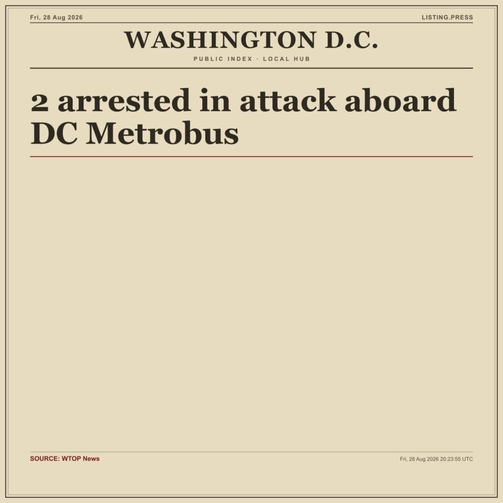 2 arrested in attack aboard DC Metrobus