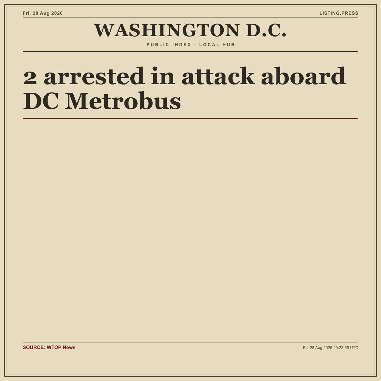 2 arrested in attack aboard DC Metrobus