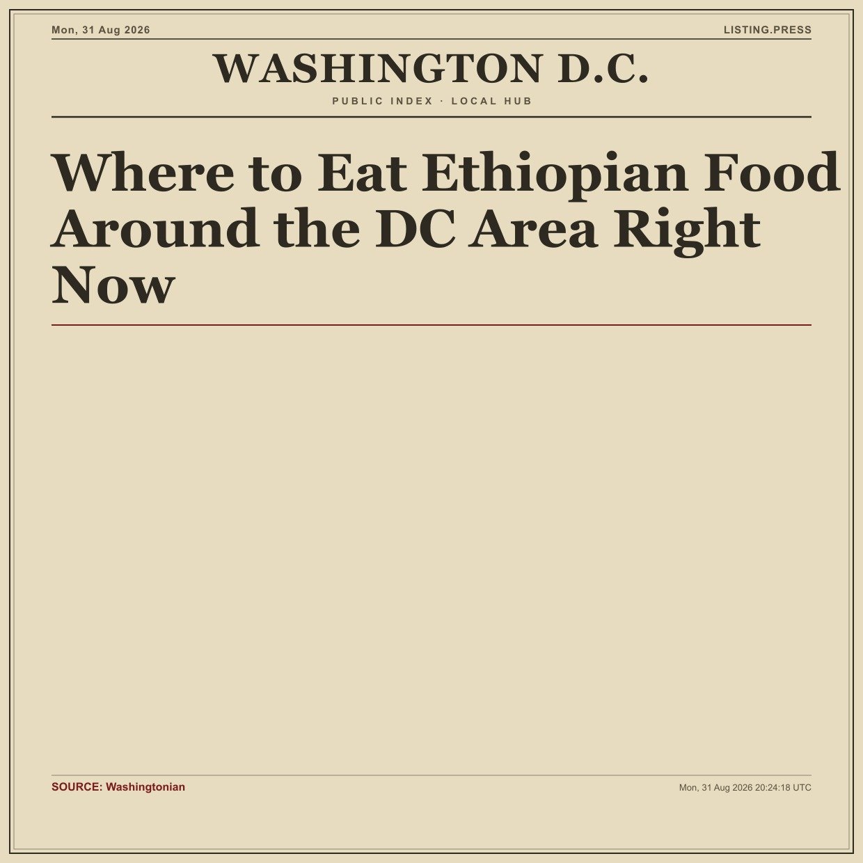 Where to Eat Ethiopian Food Around the DC Area Right Now