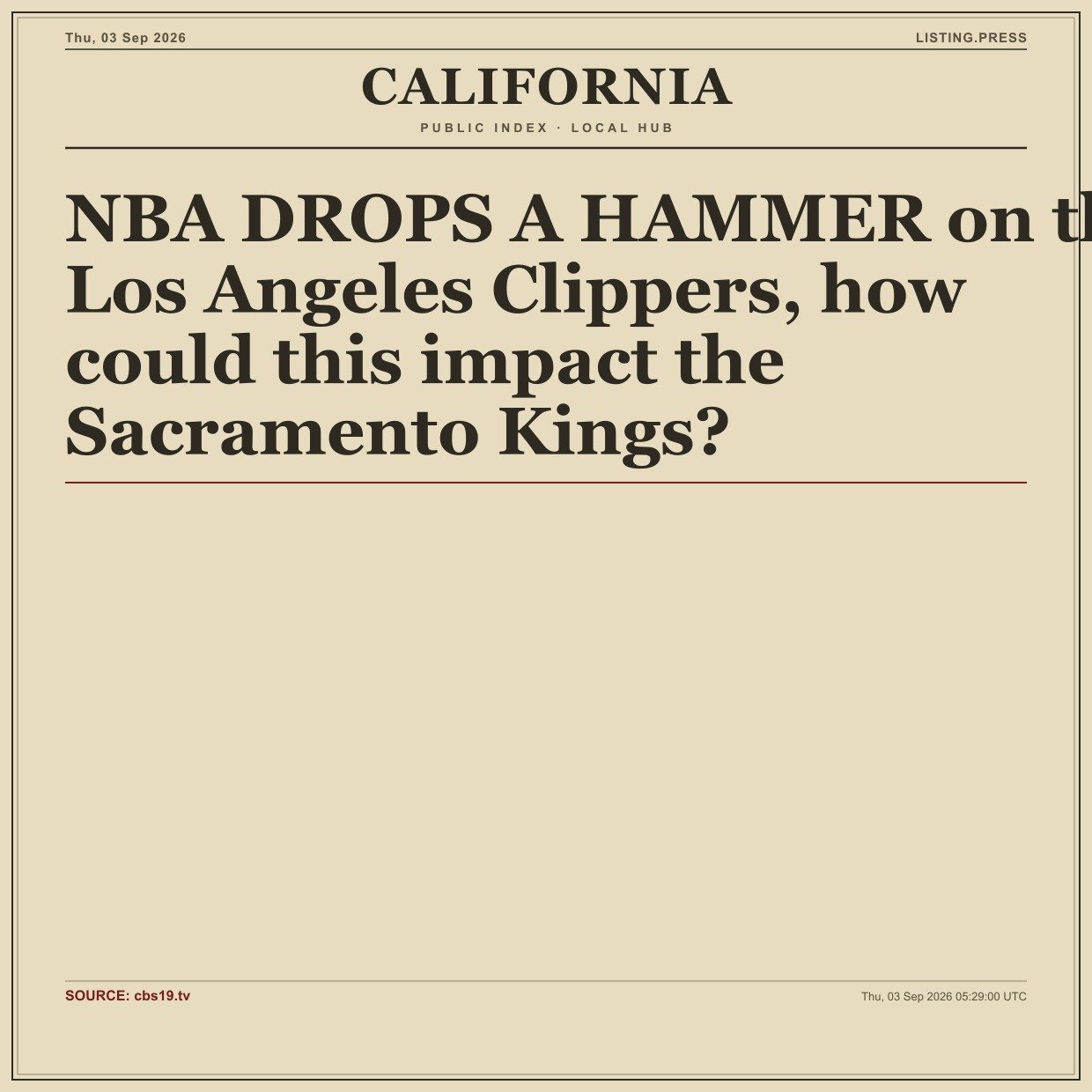 NBA DROPS A HAMMER on the Los Angeles Clippers, how could this impact the Sacramento Kings?