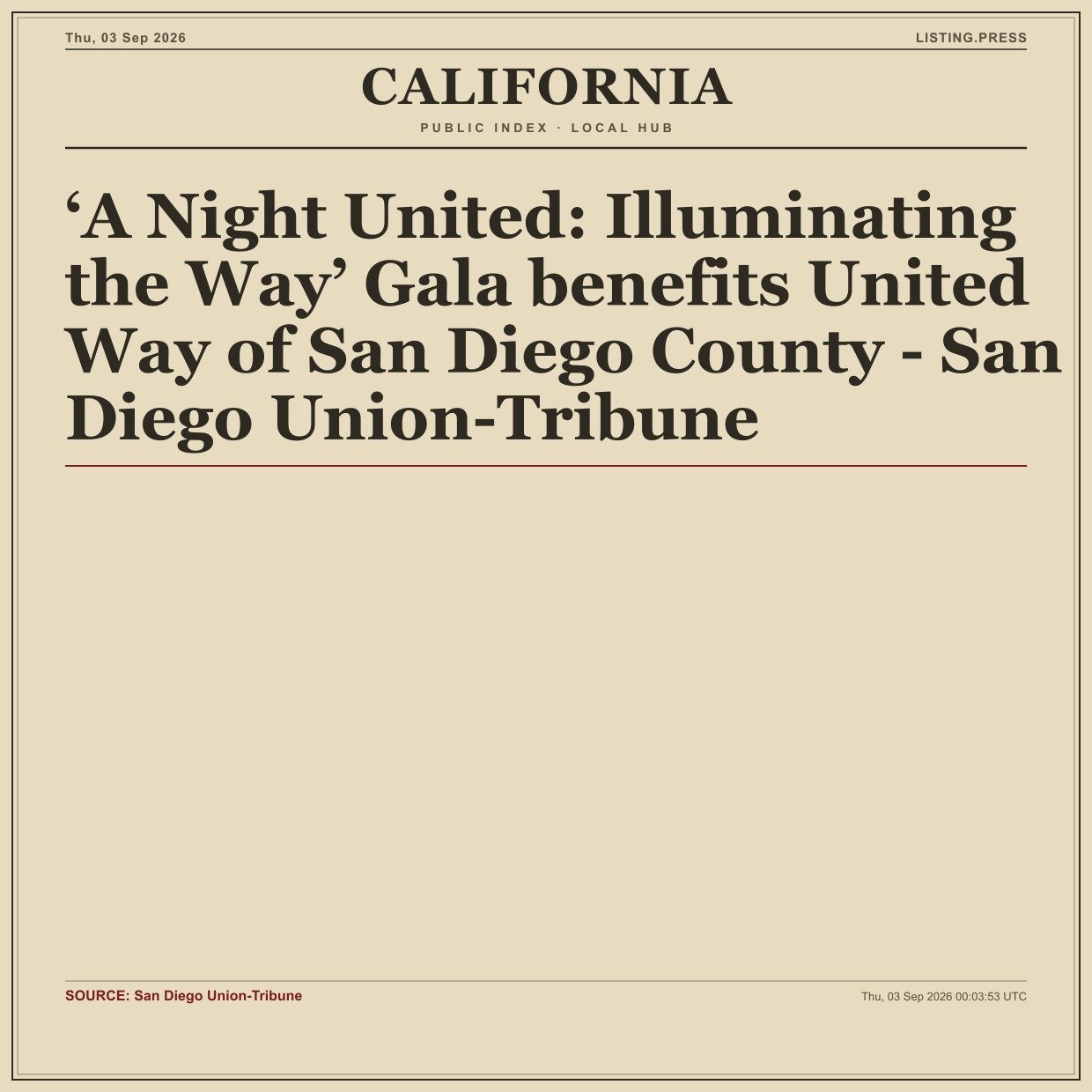 ‘A Night United: Illuminating the Way’ Gala benefits United Way of San Diego County - San Diego Union-Tribune