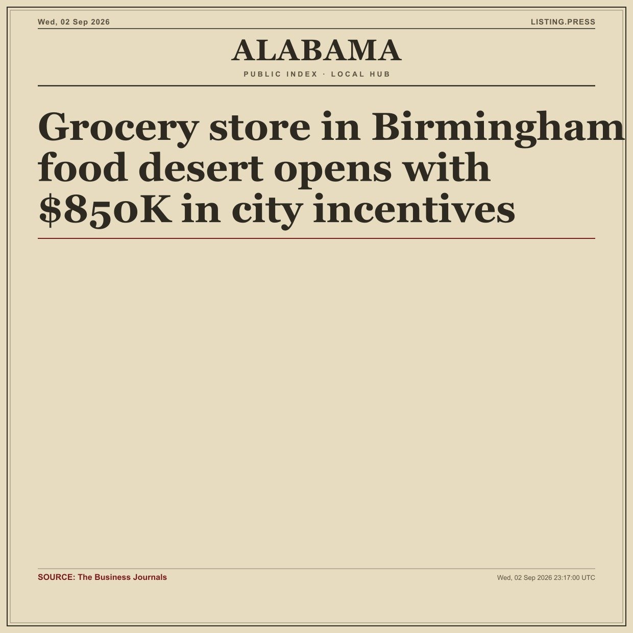 Grocery store in Birmingham food desert opens with $850K in city incentives