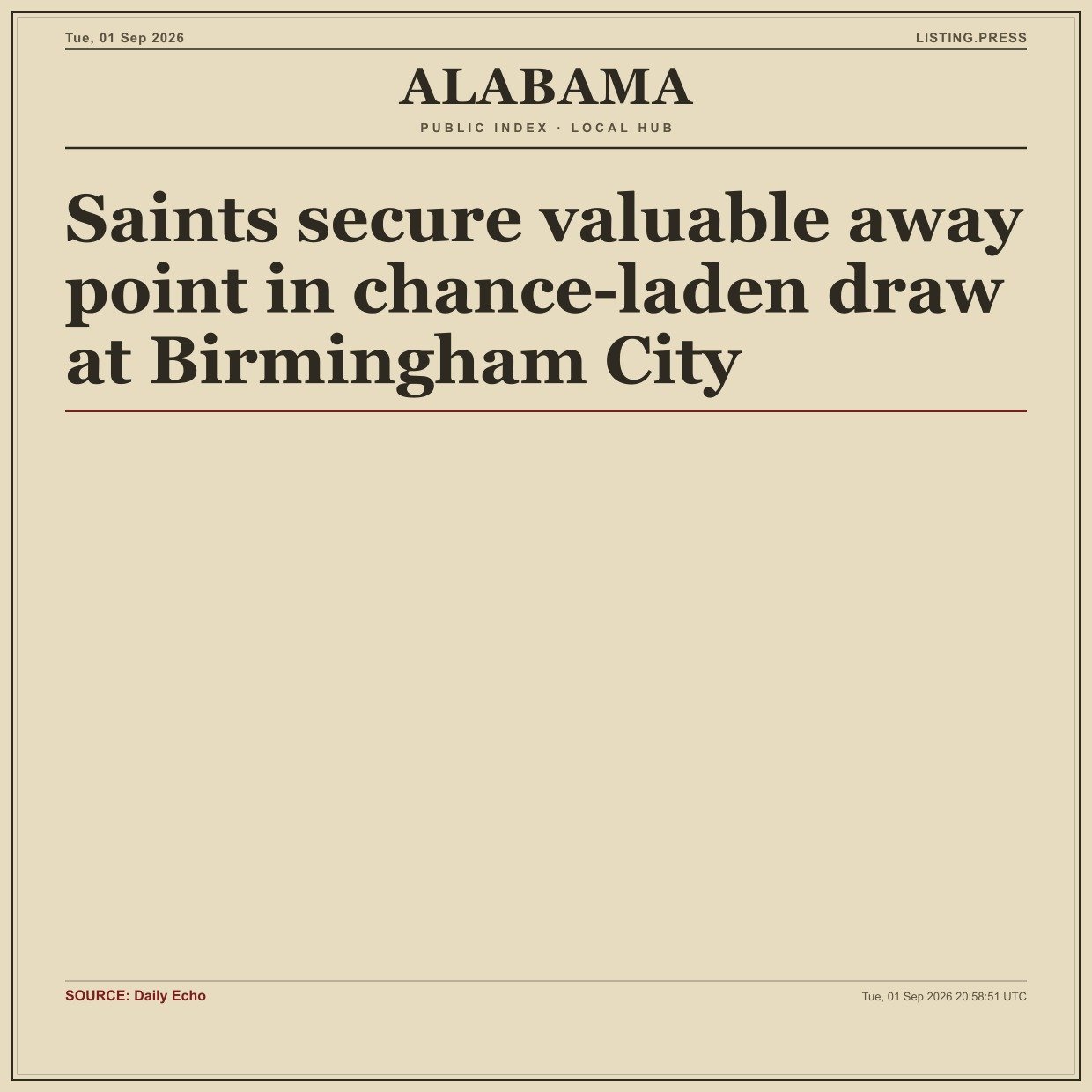 Saints secure valuable away point in chance-laden draw at Birmingham City