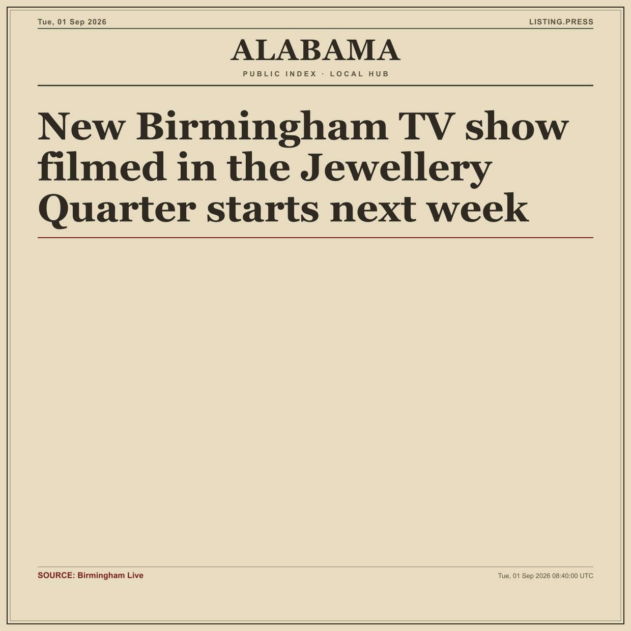 New Birmingham TV show filmed in the Jewellery Quarter starts next week
