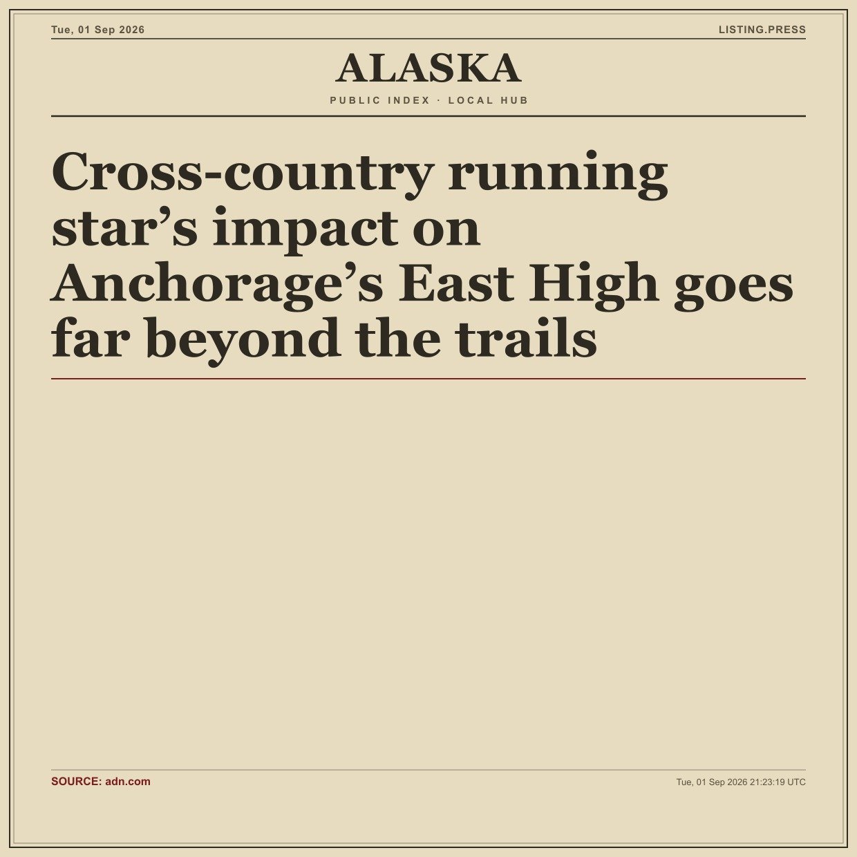 Cross-country running star’s impact on Anchorage’s East High goes far beyond the trails