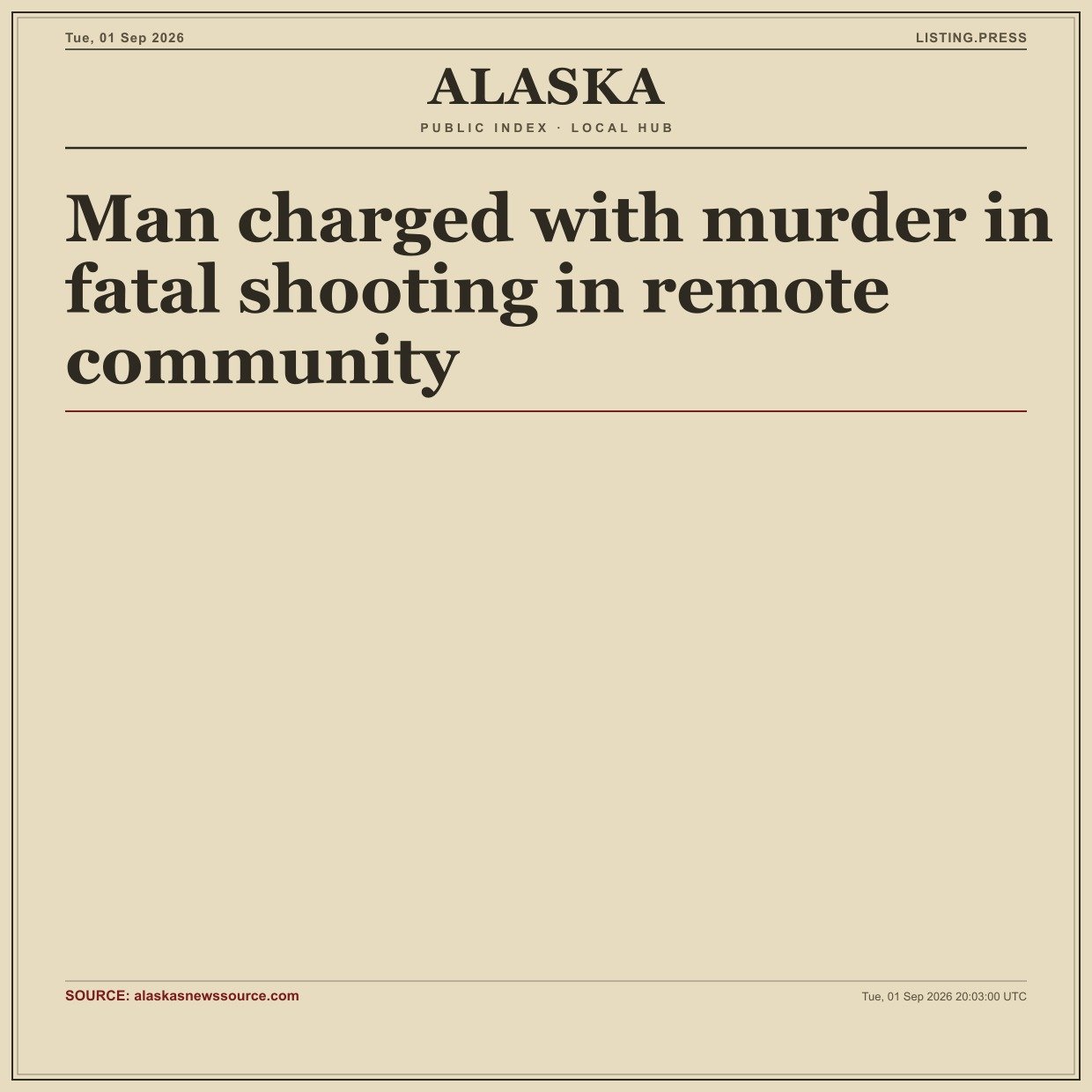 Man charged with murder in fatal shooting in remote community