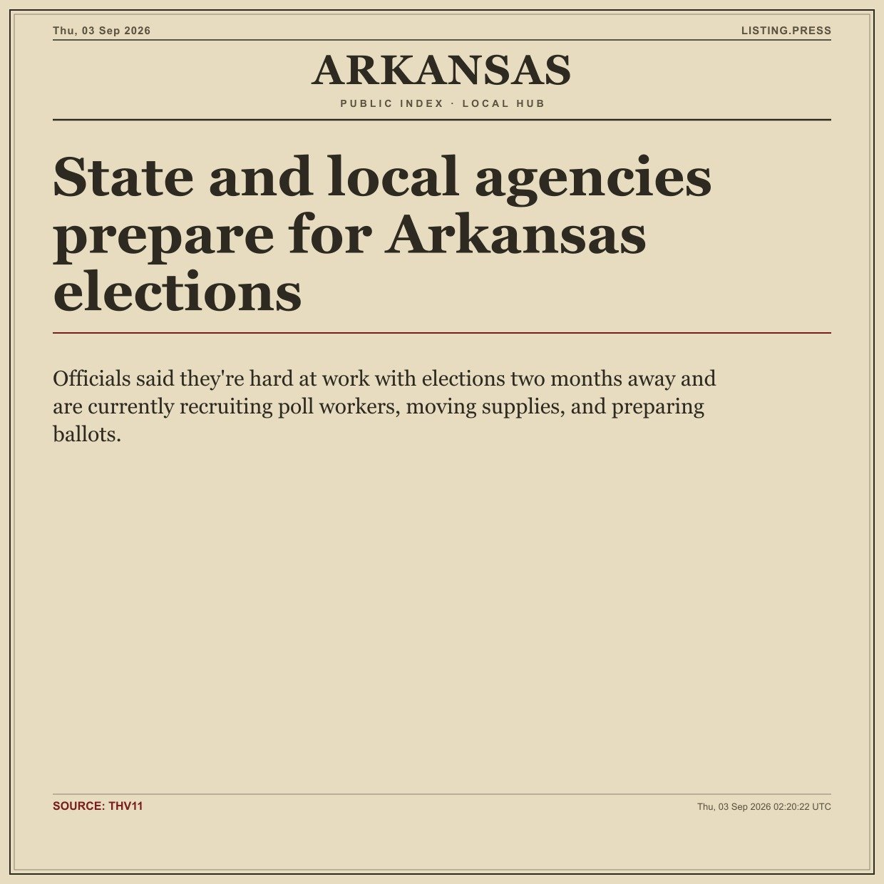 State and local agencies prepare for Arkansas elections