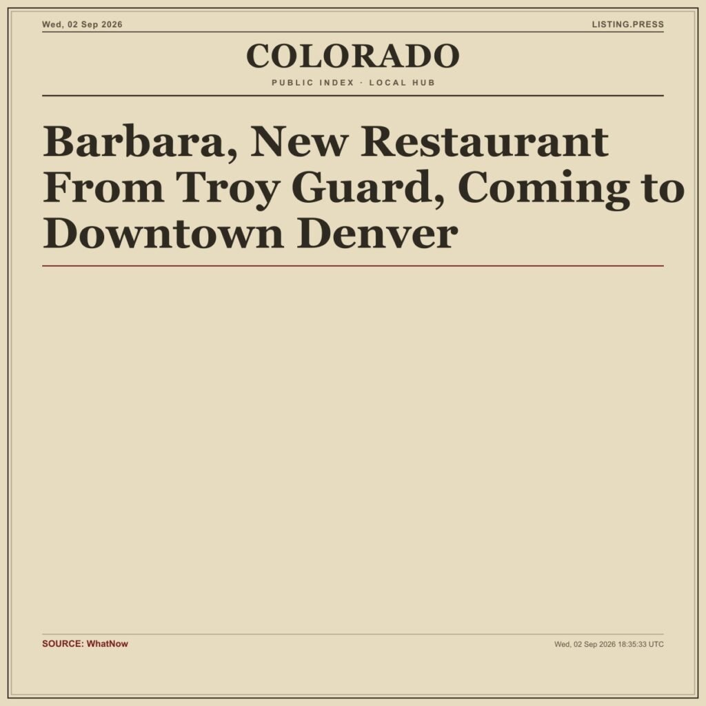 Barbara, New Restaurant From Troy Guard, Coming to Downtown Denver