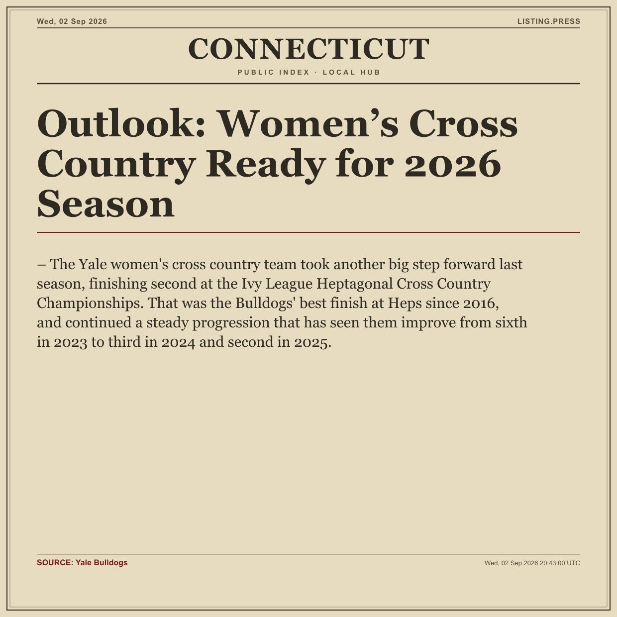 Outlook: Women’s Cross Country Ready for 2026 Season