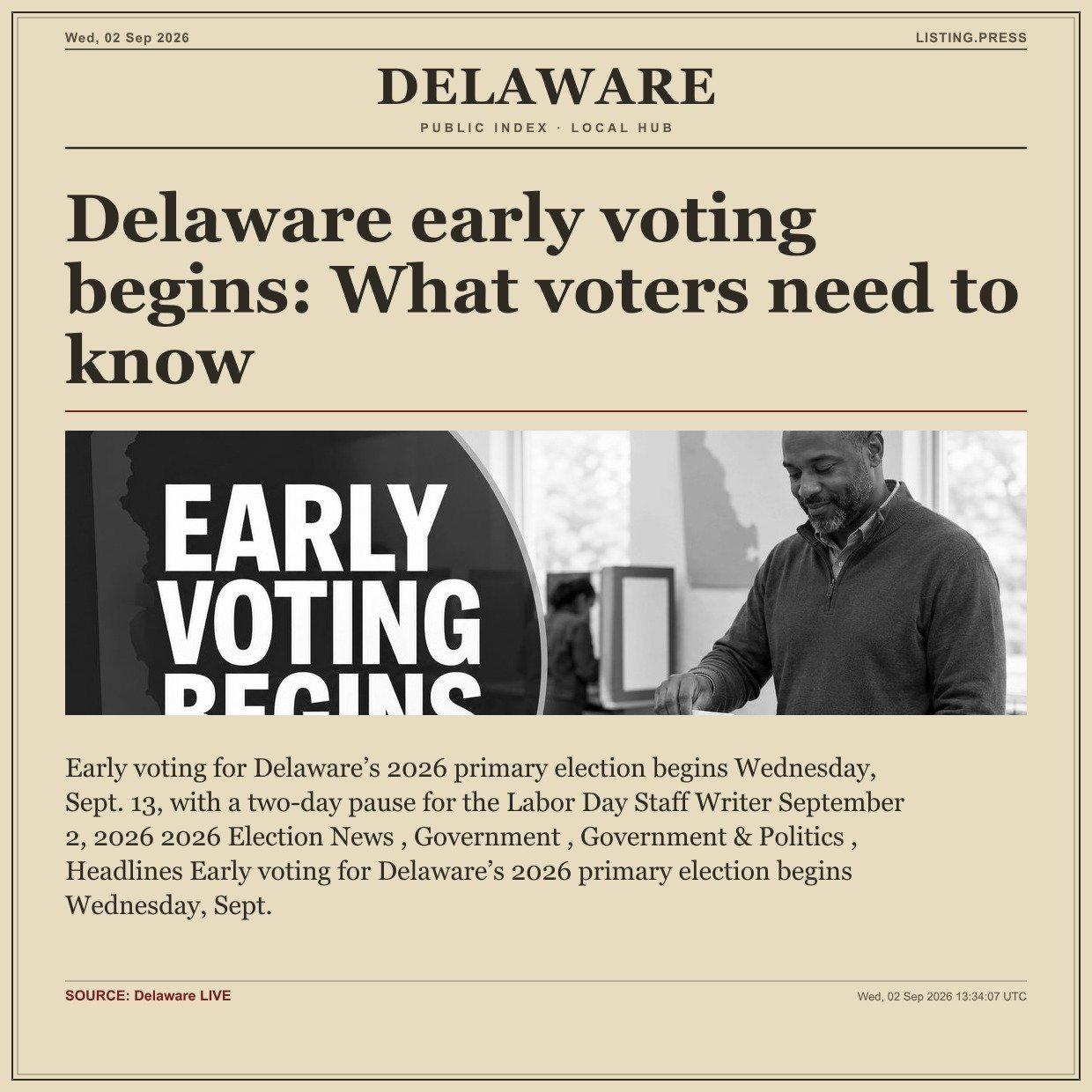 Delaware early voting begins: What voters need to know