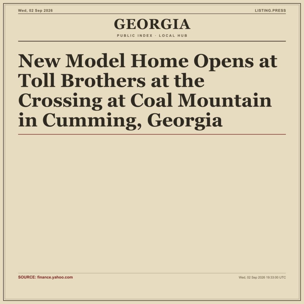 New Model Home Opens at Toll Brothers at the Crossing at Coal Mountain in Cumming, Georgia