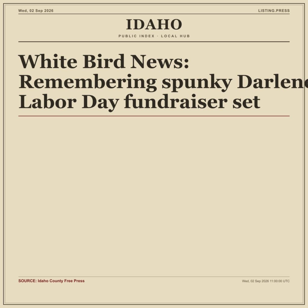 White Bird News: Remembering spunky Darlene; Labor Day fundraiser set