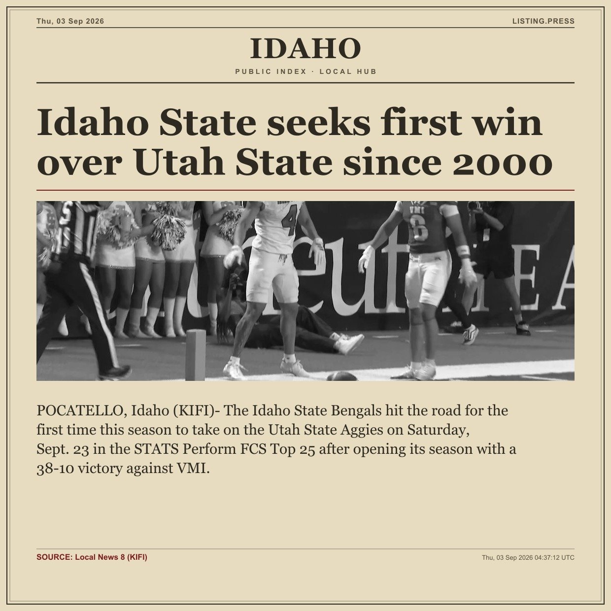 Idaho State seeks first win over Utah State since 2000