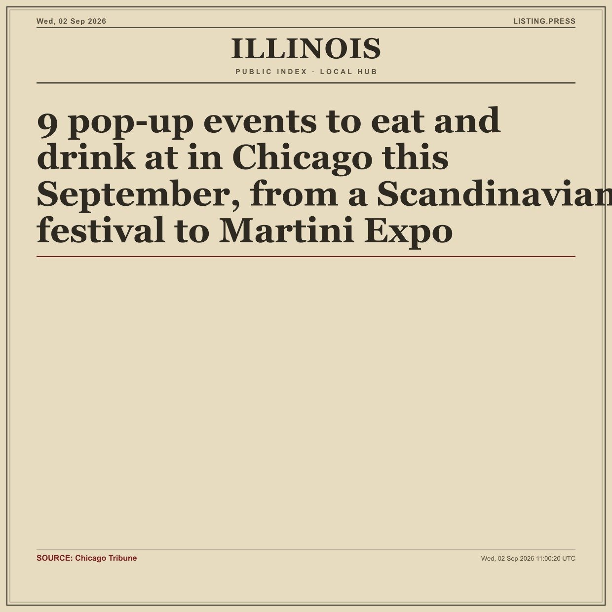 9 pop-up events to eat and drink at in Chicago this September, from a Scandinavian festival to Martini Expo