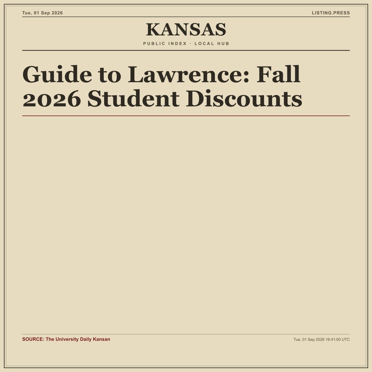 Guide to Lawrence: Fall 2026 Student Discounts