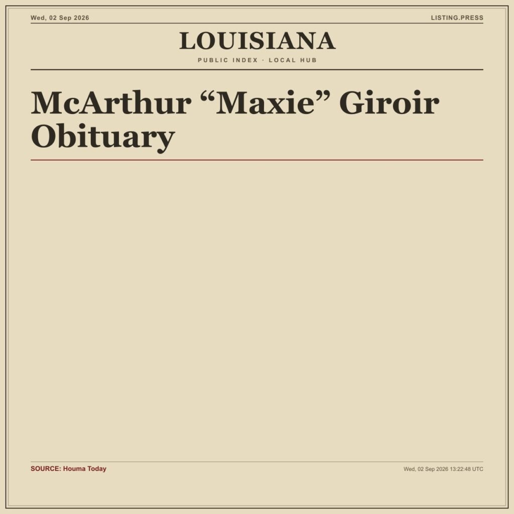 McArthur “Maxie” Giroir Obituary