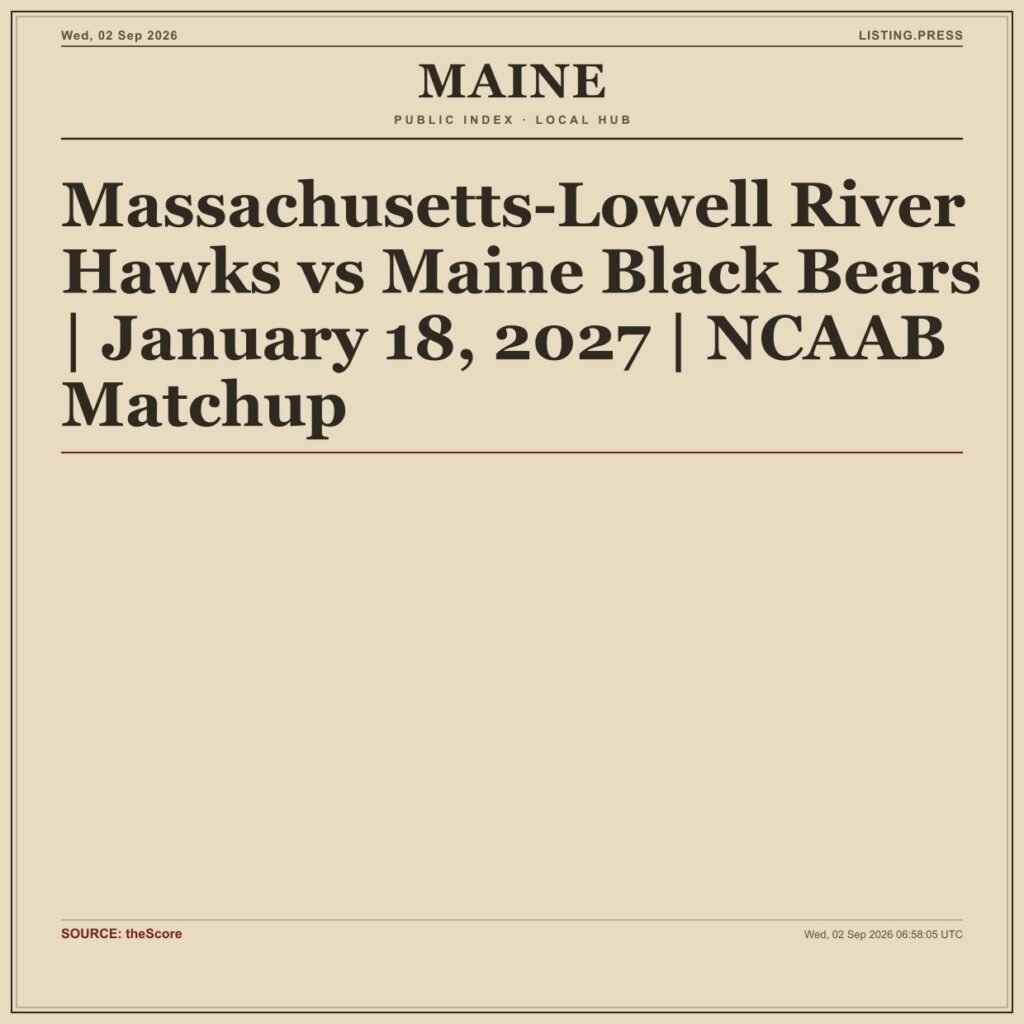 Massachusetts-Lowell River Hawks vs Maine Black Bears | January 18, 2027 | NCAAB Matchup
