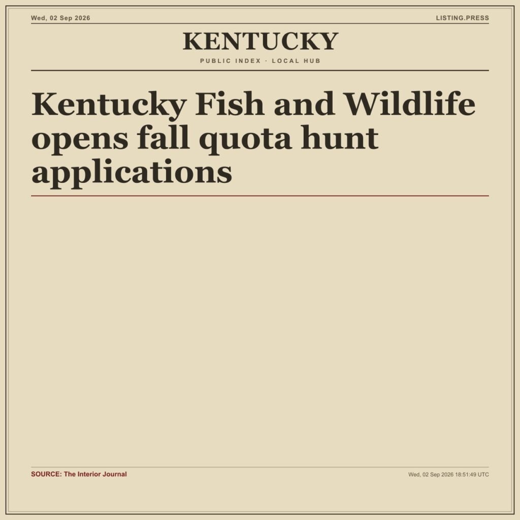 Kentucky Fish and Wildlife opens fall quota hunt applications