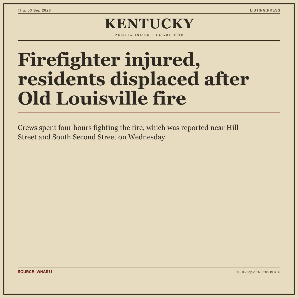Firefighter injured, residents displaced after Old Louisville fire