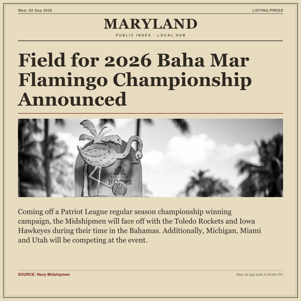 Field for 2026 Baha Mar Flamingo Championship Announced