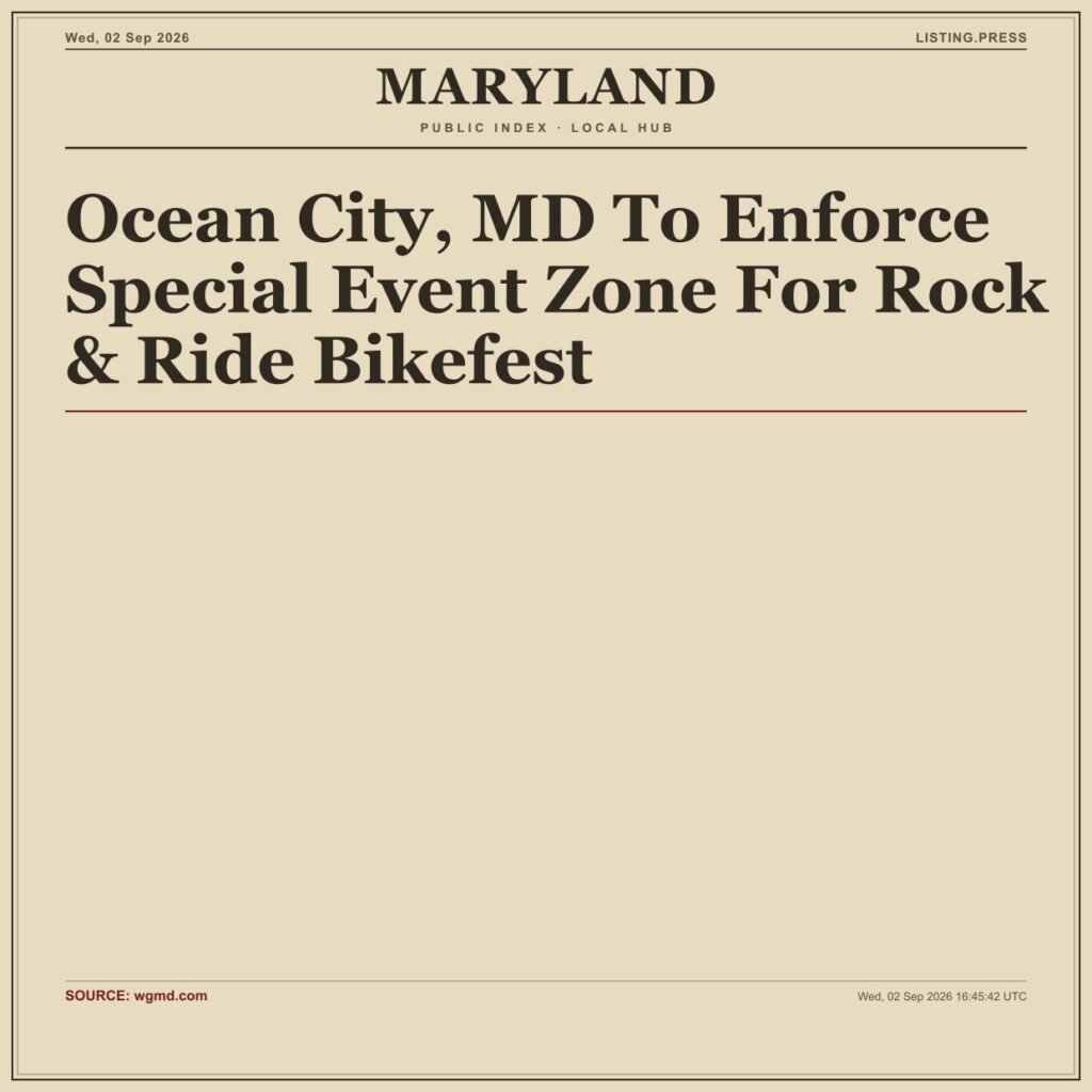 Ocean City, MD To Enforce Special Event Zone For Rock & Ride Bikefest