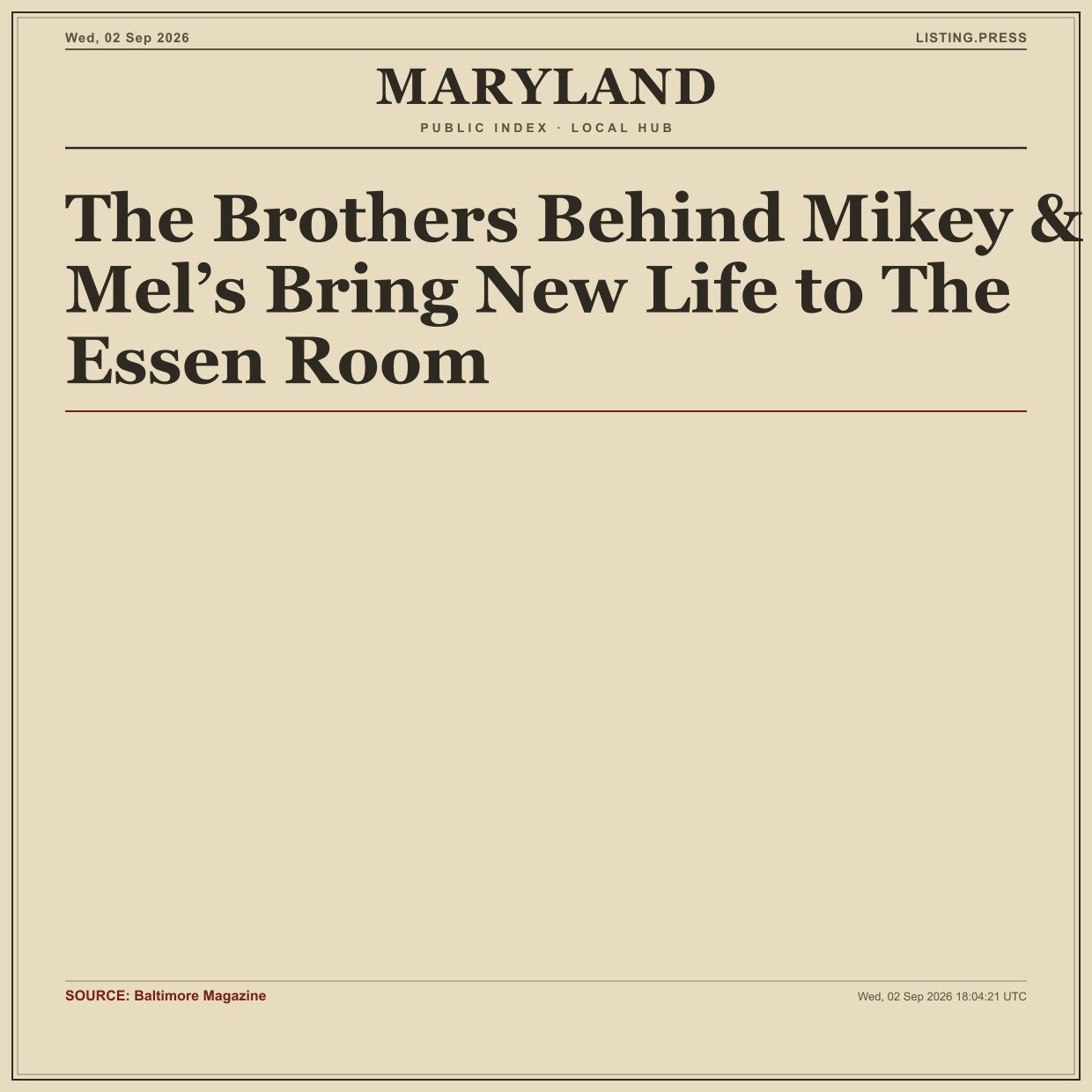 The Brothers Behind Mikey & Mel’s Bring New Life to The Essen Room