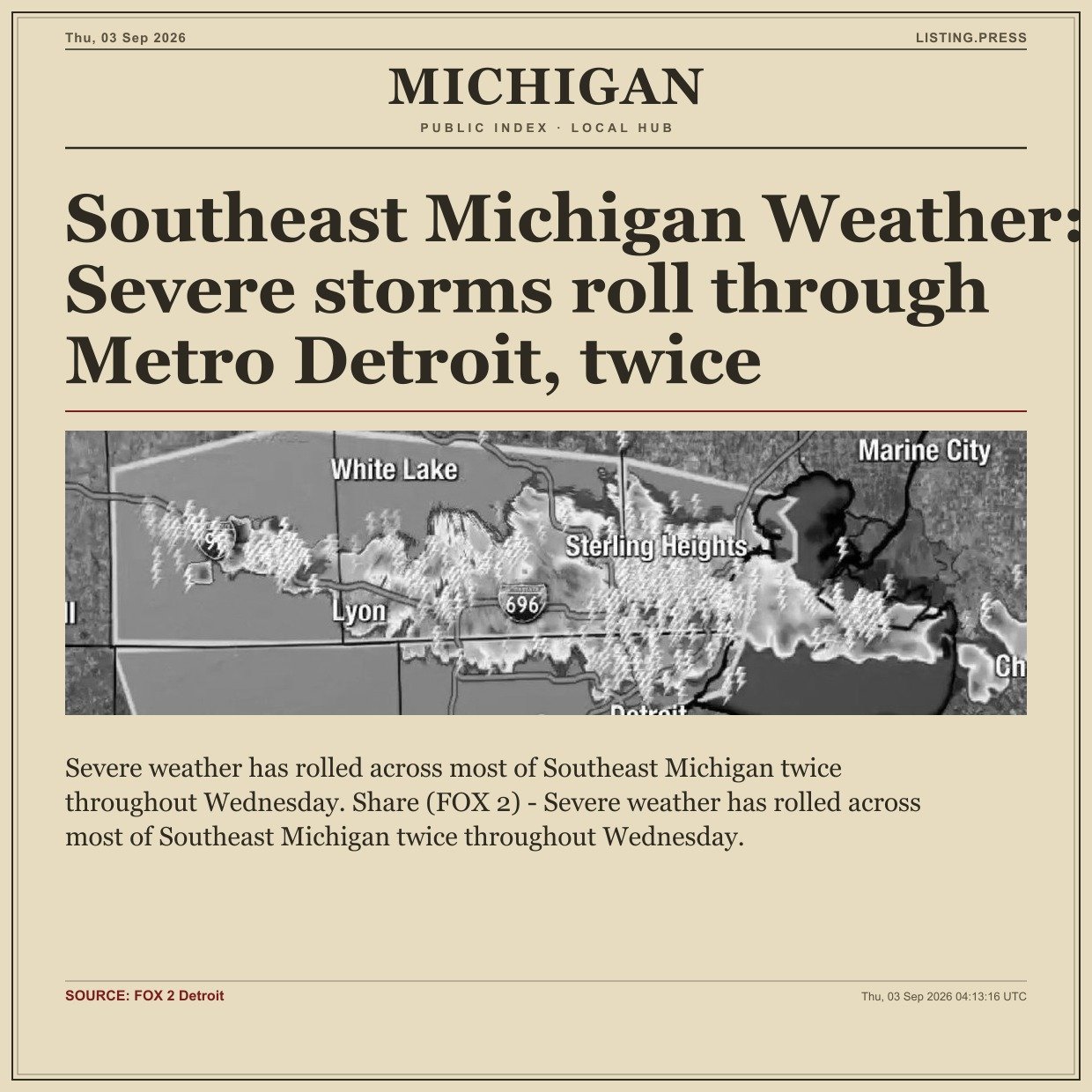Southeast Michigan Weather: Severe storms roll through Metro Detroit, twice