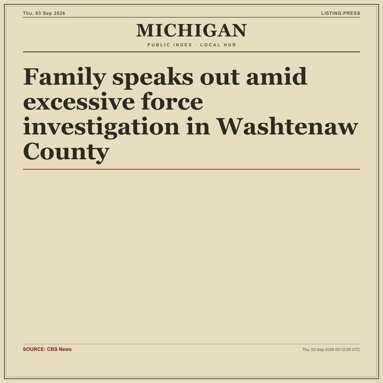 Family speaks out amid excessive force investigation in Washtenaw County
