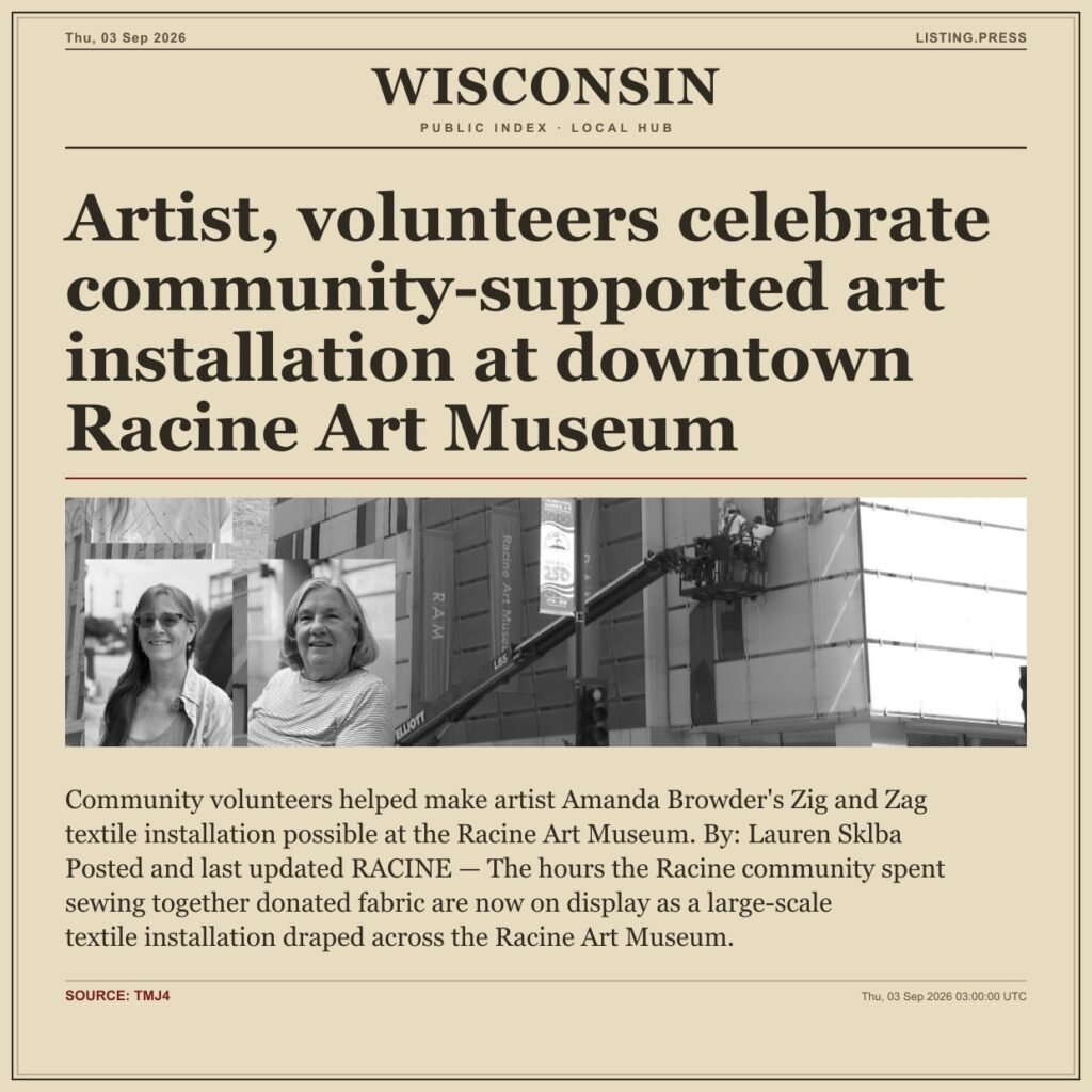 Artist, volunteers celebrate community-supported art installation at downtown Racine Art Museum