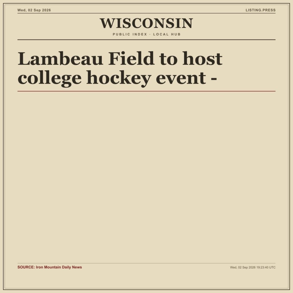 Lambeau Field to host college hockey event –
