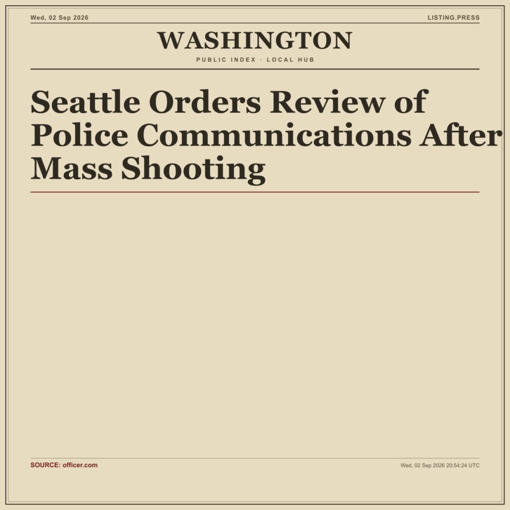 Seattle Orders Review of Police Communications After Mass Shooting