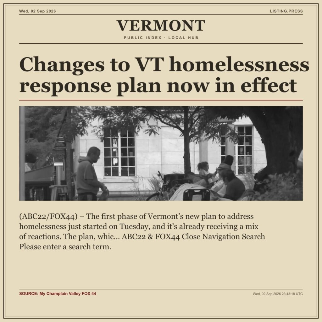 Changes to VT homelessness response plan now in effect