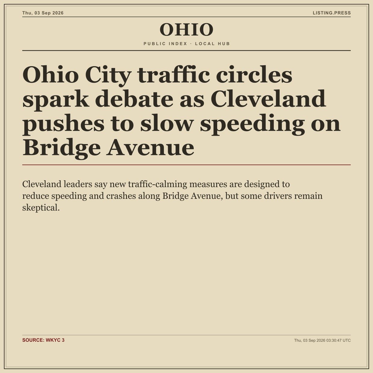 Ohio City traffic circles spark debate as Cleveland pushes to slow speeding on Bridge Avenue