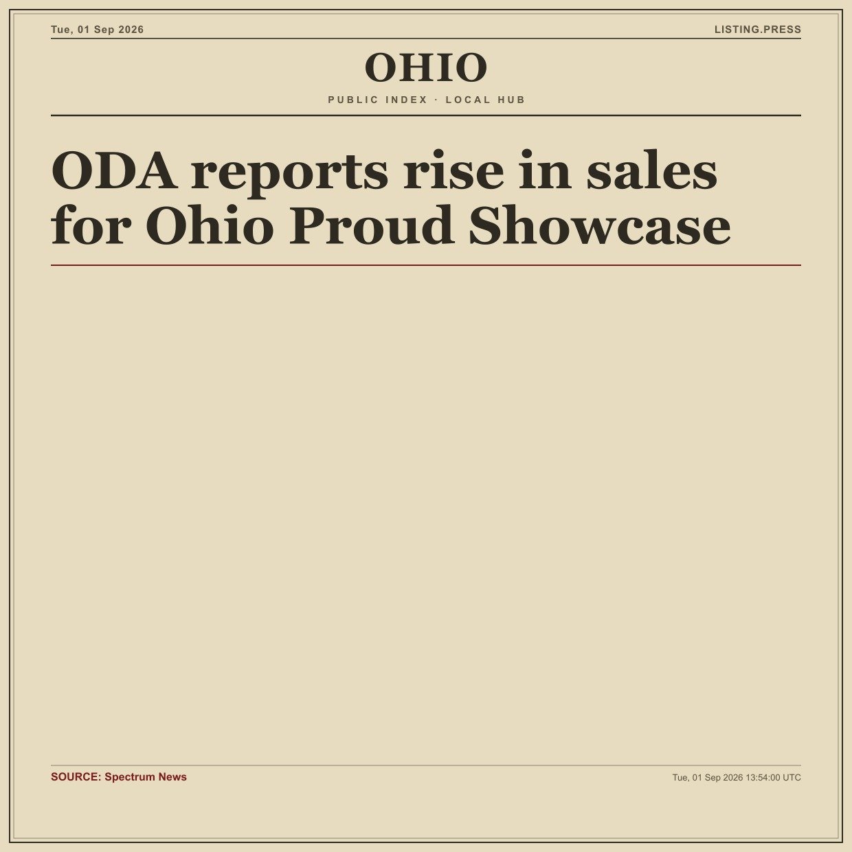 ODA reports rise in sales for Ohio Proud Showcase