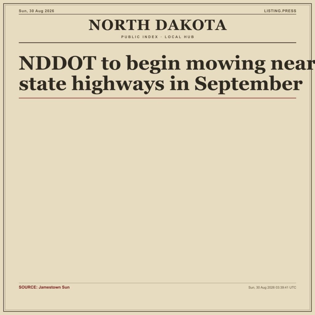 NDDOT to begin mowing near state highways in September