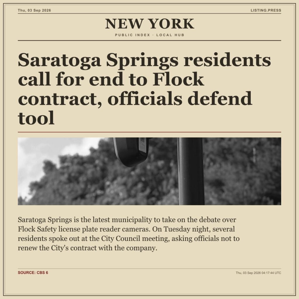 Saratoga Springs residents call for end to Flock contract, officials defend tool