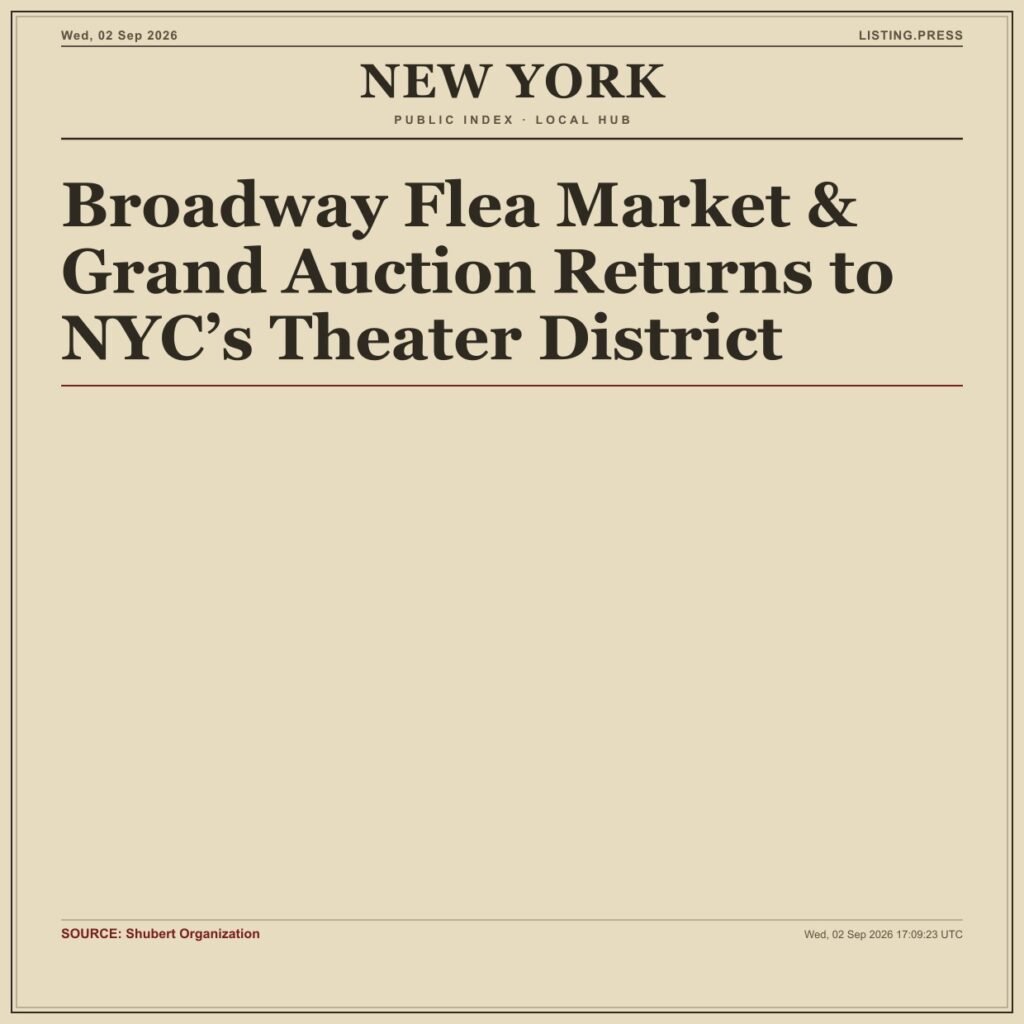 Broadway Flea Market & Grand Auction Returns to NYC’s Theater District
