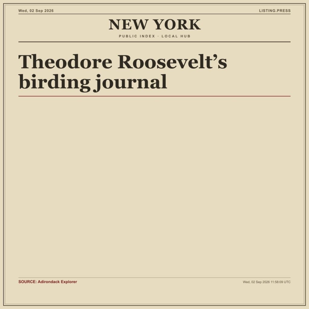 Theodore Roosevelt’s birding journal
