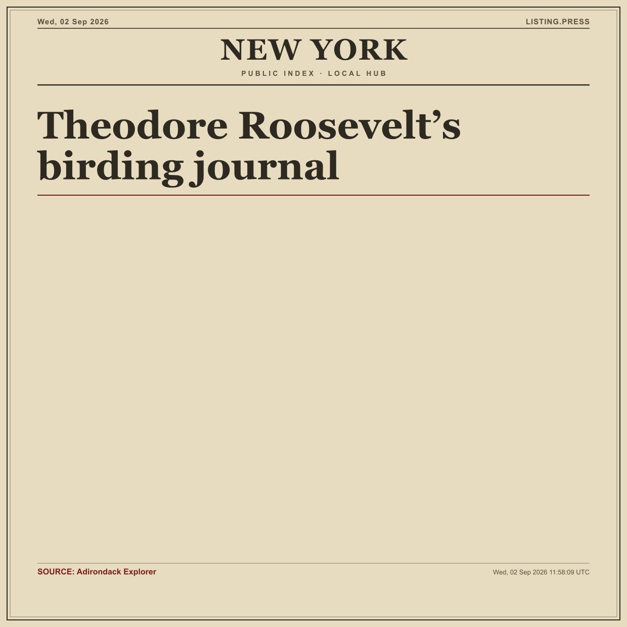 Theodore Roosevelt’s birding journal