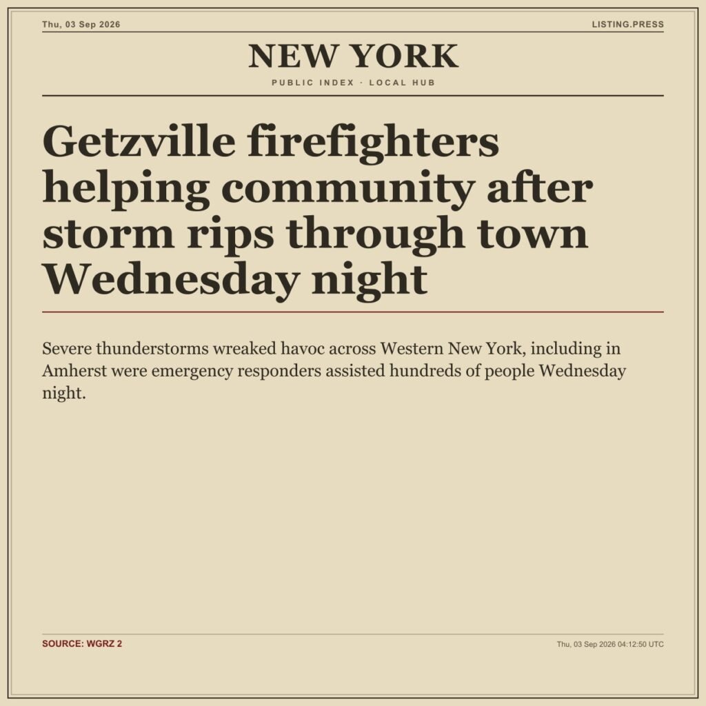 Getzville firefighters helping community after storm rips through town Wednesday night