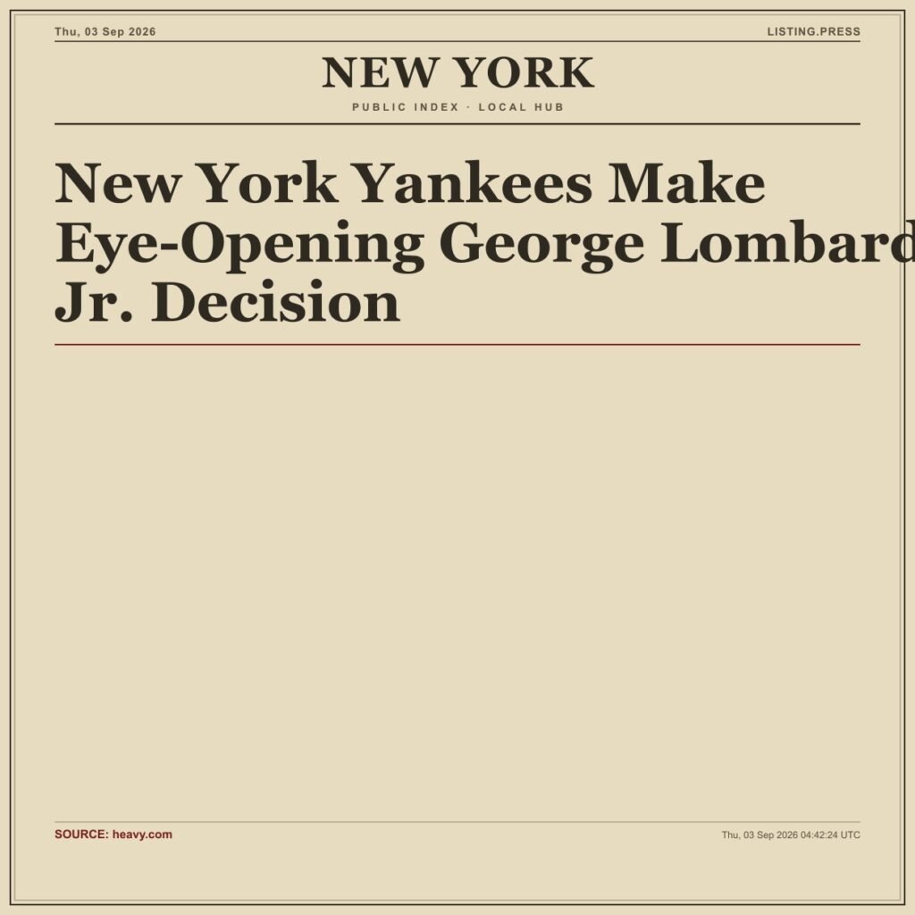 New York Yankees Make Eye-Opening George Lombard Jr. Decision