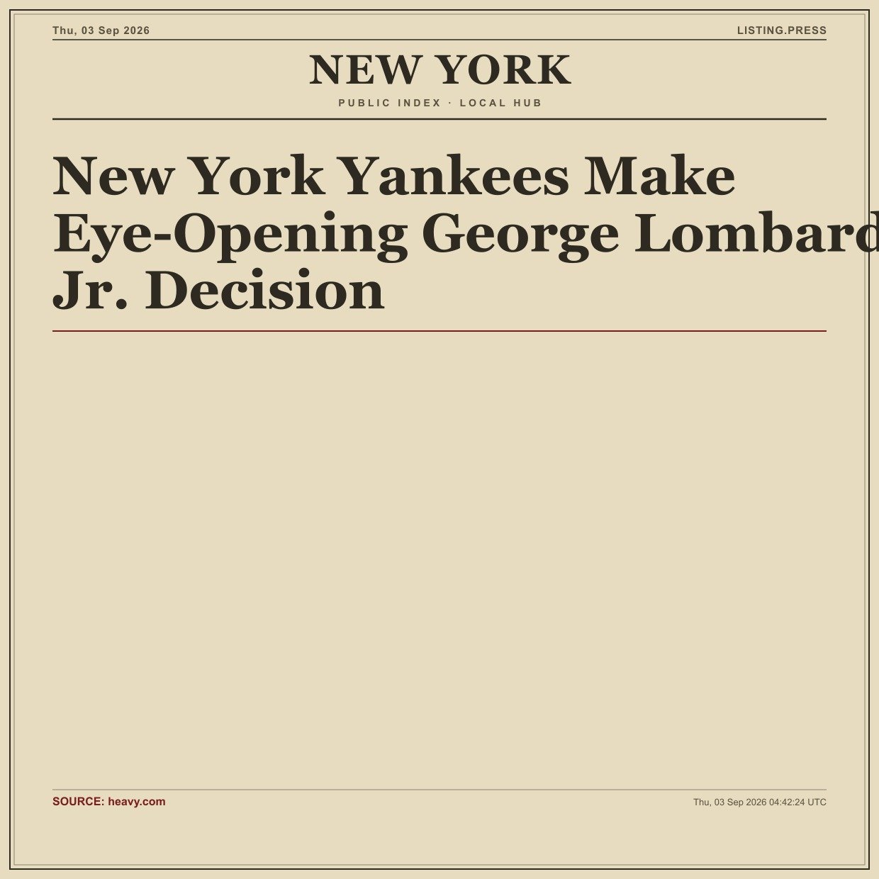 New York Yankees Make Eye-Opening George Lombard Jr. Decision