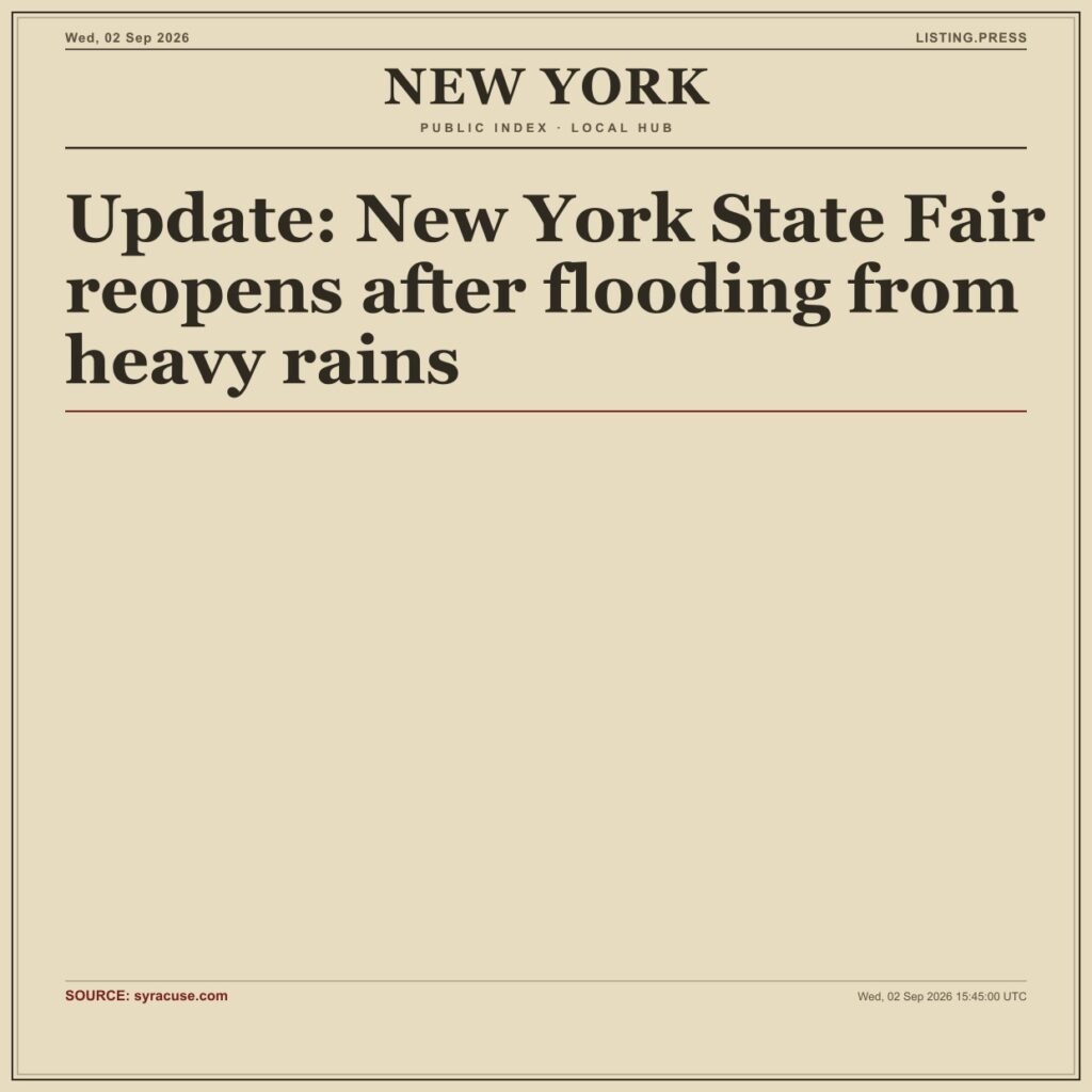 Update: New York State Fair reopens after flooding from heavy rains
