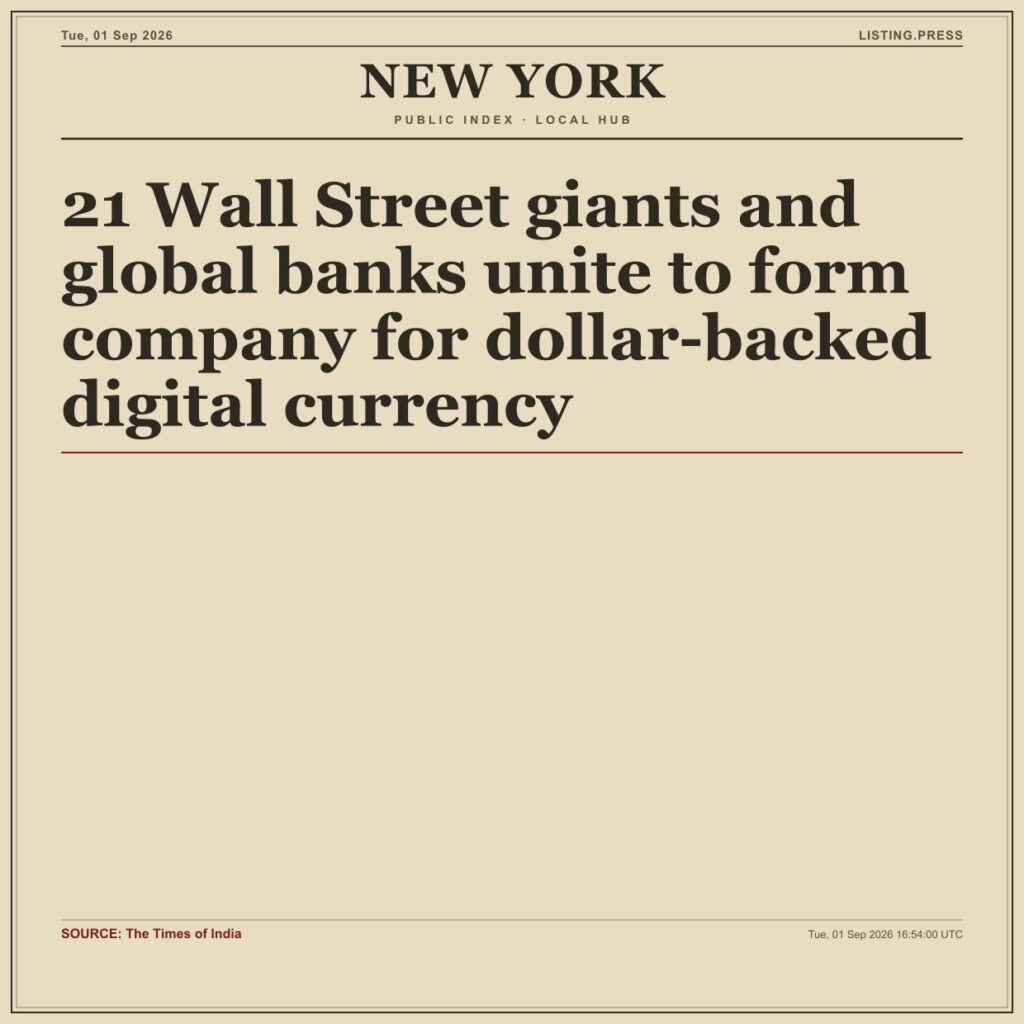 21 Wall Street giants and global banks unite to form company for dollar-backed digital currency