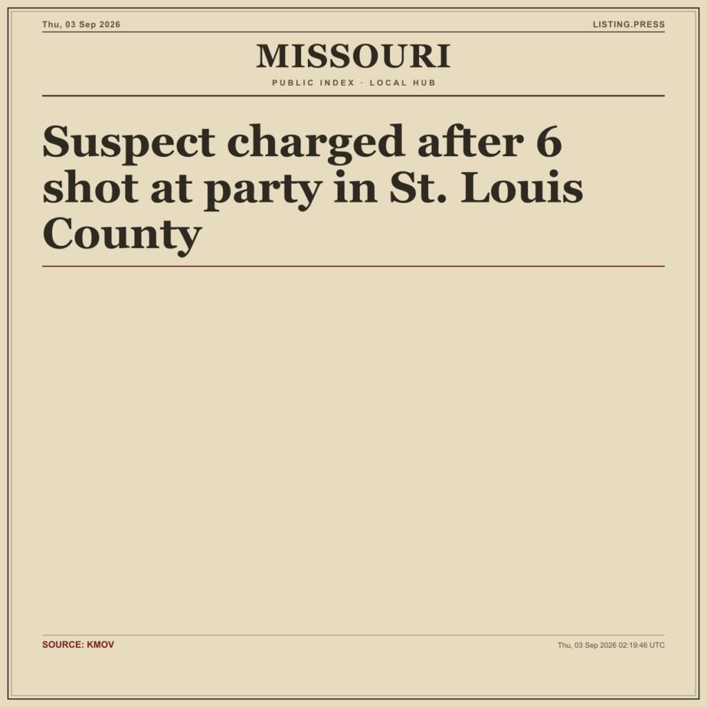 Suspect charged after 6 shot at party in St. Louis County