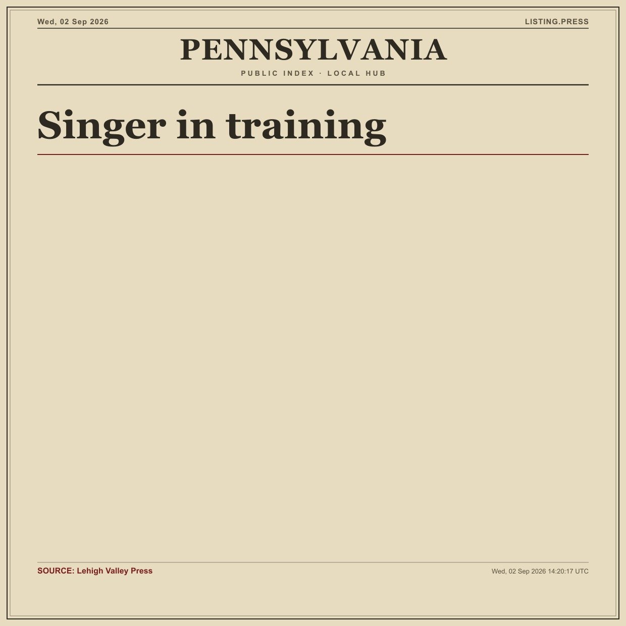 Singer in training